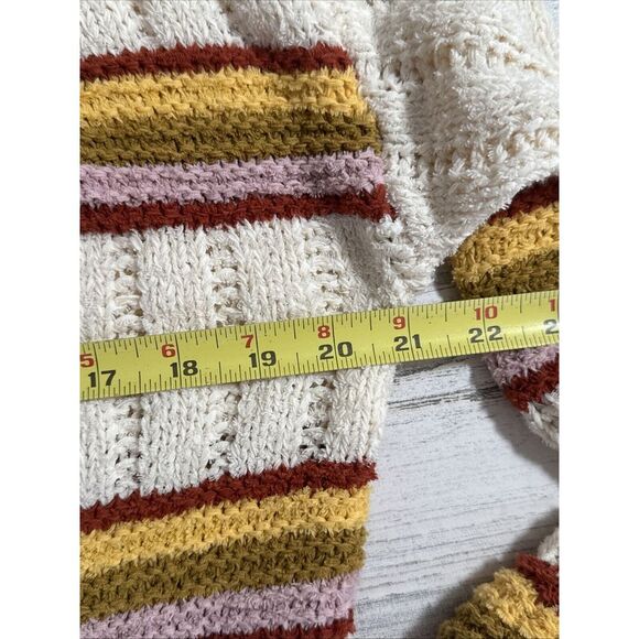 Madewell Women's Stripped‎ Open Front Knit Cardigan Sweater Size XS Chunky Retro - Picture 10 of 11